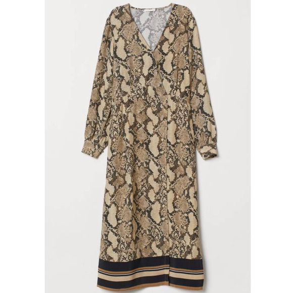 H & M Women  Dress Animal Print Snakeskin Pattern  Oversize Size 12 - Picture 1 of 7